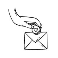 munt liefdadigheid met een envelop. liefdadigheid bijdrage voor Gezondheid. vector illustratie van een tekening