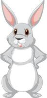 schattig grijs konijn tekenfilm karakter vector
