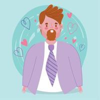 avatar Mens tekenfilm met baard vector ontwerp