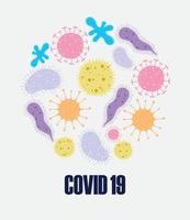 covid 19 pandemisch coronavirus, ademhalings pathogeen virus ziekte vector