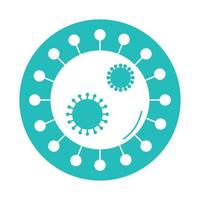 virus covid 19 pandemisch ademhalings ziekte blok stijl icoon vector