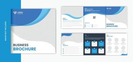 blauw plein zakelijke drievoud brochure ontwerp sjabloon , bedrijf brochure lay-out vector