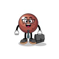 chocola bal mascotte net zo een zakenman vector