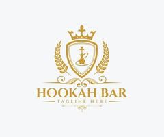 hookah salon, shisha bar logo vector