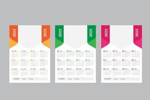 muur kalender 2023 - een bladzijde kalender - single bladzijde kalender - 12 maanden kalender vector