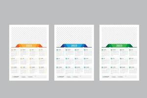 muur kalender 2023 - een bladzijde kalender - single bladzijde kalender - 12 maanden kalender vector