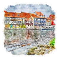 bamberg duitsland aquarel schets hand getekende illustratie vector