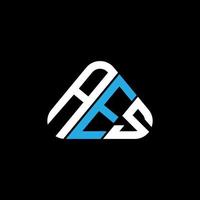 aes brief logo creatief ontwerp met vector grafisch, aes gemakkelijk en modern logo in driehoek vorm geven aan.