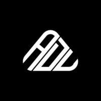 adu brief logo creatief ontwerp met vector grafisch, adu gemakkelijk en modern logo in driehoek vorm geven aan.
