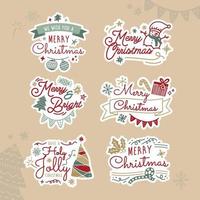 Kerstmis groet babbelen stickers verzameling vector