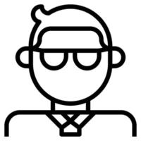 zakenman avatar bril stropdas Mens werknemer klem kunst icoon vector