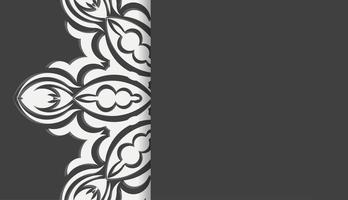 zwart banier met mandala wit ornament en plaats voor uw tekst vector