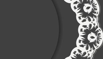 zwart banier met luxueus wit patroon voor logo ontwerp vector