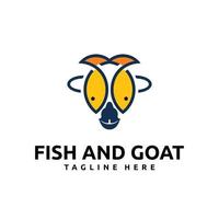 vis en geit logo voor bedrijf bedrijf logo vector icoon embleem etiket