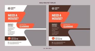 eigendom voor uitverkoop of huur sociaal media post sjabloon vector
