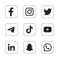 set van social media iconen vector