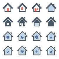 huis icoon reeks voor website en gebruiker koppel. kleurrijk teken vector. vector