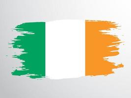 Ierland vlag geschilderd met een borstel. vector