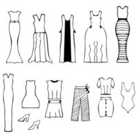 kleding type jurken en pakken vector