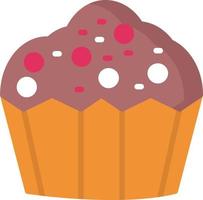 platte pictogram cupcake vector