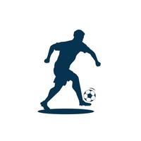 vector grafisch van voetbal speler silhouet geïsoleerd Aan wit achtergrond