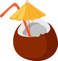 kokosnoot cocktail, illustratie, vector Aan wit achtergrond
