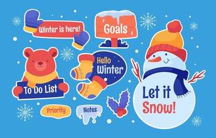 winter logboek sticker vector