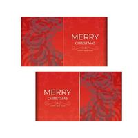 rood kleur vrolijk Kerstmis folder met luxe bordeaux ornament vector