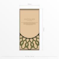 vector beige kleur groet kaart ontwerp met mandala patronen. uitnodiging kaart ontwerp met ruimte voor uw tekst en abstract ornament.