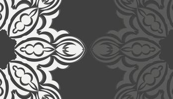 zwart banier met wijnoogst wit ornament voor ontwerp onder de tekst vector