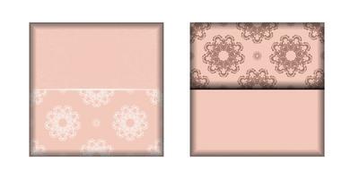 roze kleur folder met wijnoogst patroon voor uw merk. vector