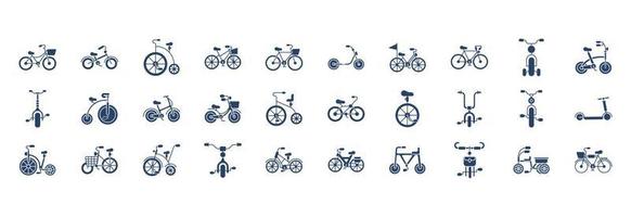 verzameling van pictogrammen verwant naar fiets, inclusief pictogrammen Leuk vinden wiel, pedaal, stoel en meer. vector illustraties, pixel perfect reeks