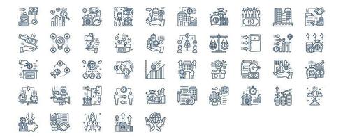 verzameling van pictogrammen verwant naar crowdfunding, inclusief pictogrammen Leuk vinden analyse, bank, bankier, bedrijf en meer. vector illustraties, pixel perfect reeks