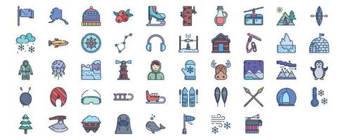 verzameling van pictogrammen verwant naar Alaska, inclusief pictogrammen Leuk vinden camping, sneeuw, sterrenbeeld, iglo en meer. vector illustraties, pixel perfect reeks