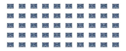 verzameling van pictogrammen verwant naar valuta en geld, inclusief pictogrammen Leuk vinden dollar, euro, yen, en meer. vector illustraties, pixel perfect reeks