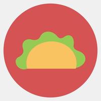 icoon taco. dag van de dood viering elementen. pictogrammen in kleur maat stijl. mooi zo voor afdrukken, affiches, logo, partij decoratie, groet kaart, enz. vector