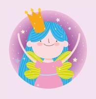 fee prinses met kroon fantasie ontwerp vector