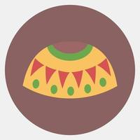 icoon Mexicaans poncho. dag van de dood viering elementen. pictogrammen in kleur maat stijl. mooi zo voor afdrukken, affiches, logo, partij decoratie, groet kaart, enz. vector