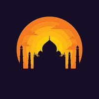 vector illustratie van Indisch taj mahal landschap