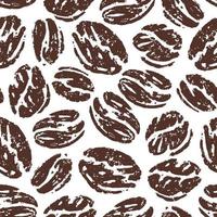 naadloos patroon van koffie bonen in tekening schetsen ontwerp vector