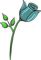 blauw roos , illustratie, vector Aan wit achtergrond