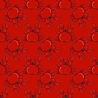 rood krabben patroon, illustratie, vector Aan wit achtergrond