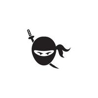 Ninja krijger icoon. gemakkelijk zwart Ninja hoofd logo illustratie vector
