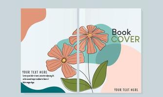 boek Hoes set. botanisch bloemen ontwerp element voor notitieboekje, brochure, boek, catalogus. hand- getrokken exotisch bloemen en bladeren decoratief bladzijde achtergrond vector