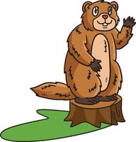 golvend groundhog tekenfilm gekleurde clip art vector