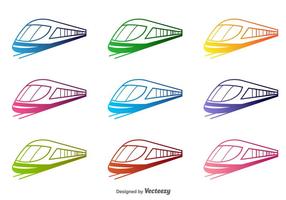 Kleurrijke Trein Vector Silhouettes