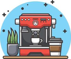 koffie machine gemakkelijk illustratie vector