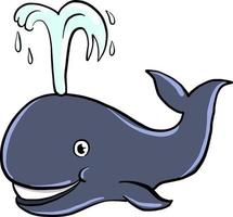 gelukkig walvis, illustratie, vector Aan wit achtergrond