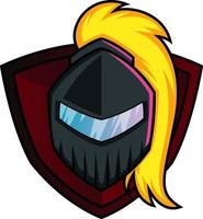 masker van een krijger gaming logo illustratie vector Aan wit achtergrond