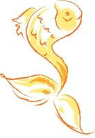 decoratief goud vis, illustratie, vector Aan wit achtergrond.
